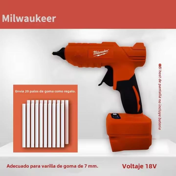 Pistola De Pegamento Inalámbrica Milwaukee Herramientas Para Artesanías DIY Reparación Con Palitos De Pega Portátil Para Batería 18V Milwaukee - 1