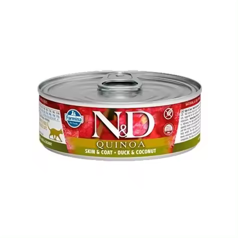 Farmina Nd Quinoa Skin Coat Pato Gato Latas 24 X 80 Gr - 1