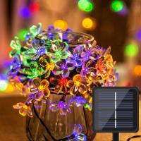 Luces De Cadena Solar De Cerezo 100/50/20 LED Para Exterior 8 Modos Decoración De Jardín Y Fiesta Navideña Luz Faeirita - details 0