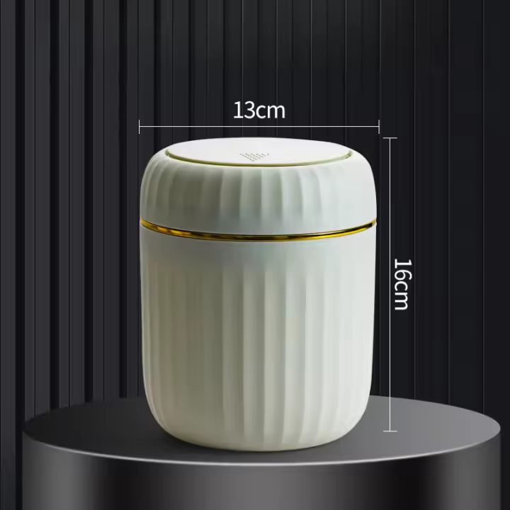 Mini Papelera De Escritorio Con Tapa Organizador De Basura Botella De Agua Ecológica Hecha De Plástico Duradero Para Dormitorio Y Oficina - 1