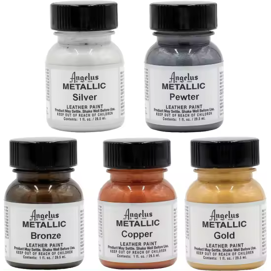 Angelus PACK 5 COLORES PINTURA CUEROL ANGELUS METALIZADOS 29,5 ML - 1