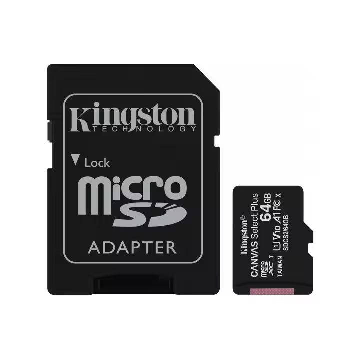 Mediawave Store Kingston Canvas Select Plus SDCS2/64GB Clase 10 Tarjeta MicroSD y Adaptador SD - 1