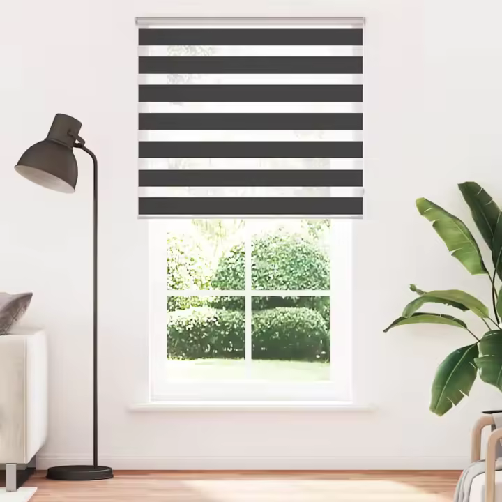 Estor cebra negro 110x200 cm tejido ancho 105,9 cm poliéster - 1