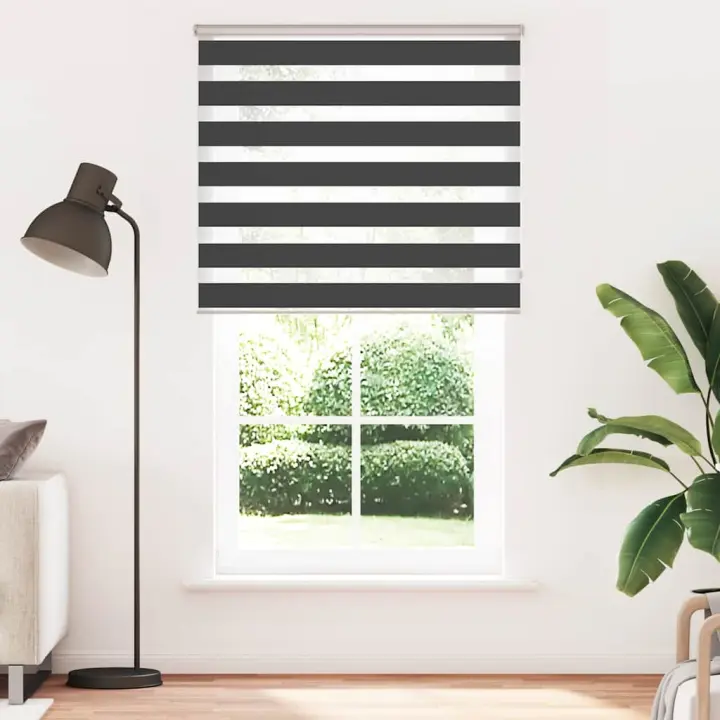 Estor cebra negro 110x200 cm tejido ancho 105,9 cm poliéster - 1