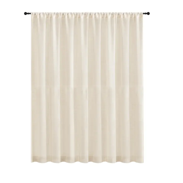 Cortinas De Lino Para Sala De Estar Y Dormitorio 160cm/240cm Con Bolsa Para Rodamiento Filtro De Luz Cortinas Boho Farmhouse Semi Para Ventana - 1