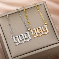 Collar De Suerte Con Números Ángeles Para Mujeres 111222 333 444 555 777 888 999 Cuello De Zirconia Acero Inoxidable Pendiente De Moda - details 8