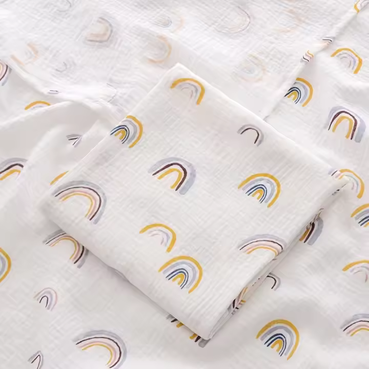 Mullido De Algodón Para Bebé 100X100cm Suave Y Cálido Manta De Envolviendo Para Recién Nacidos Y Cuna Estampado Lindo Toalla De Bebé Para Carrito De Compras - 1