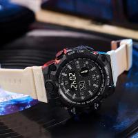 Reloj Deportivo Para Hombre YIKAZE LED Digital Multifuncional Militar Grande Impermeable Fitness Reloj Electrónico Con Pantalla Luminosa Resistente Al Choque - details 2