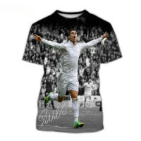 Camiseta De Verano 3D De Fútbol Estrella Cristiano Ronaldo Para Hombre Oversized Camiseta Nueva Cuello En V Manga Corta Tops Transpirable - details 2