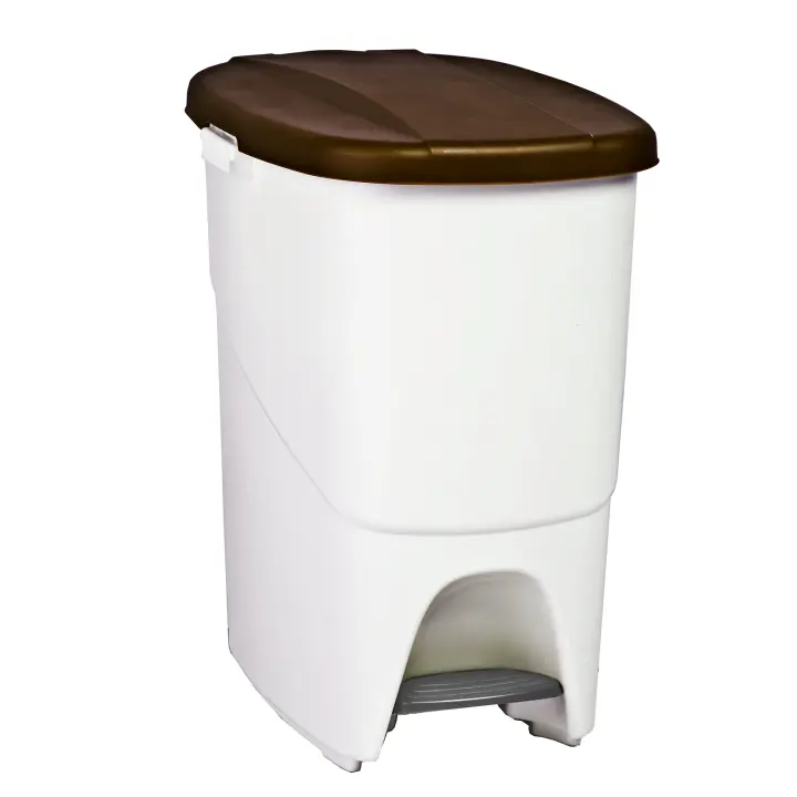 Denox Pedalbin Ecológico 25 Litros con Separador de Compartimentos y Enganches Laterales para Reciclaje de Residuos - 1