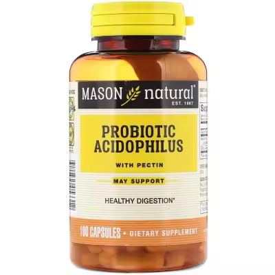 Probiótico acidófilo con pectina, 100 cápsulas de Mason Natural - 1