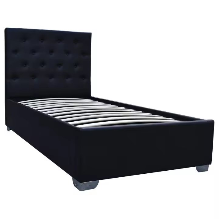 Cama simple con cofre "Tino" - 90 × 190 cm - Negro - 1