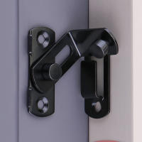 Cerradura De Puerta De Corral En Acero Inoxidable Con Cierre De Palanca 90-180 Grados Cerradura De Hierro Negro Para Puerta Deslizante De BarnIZH - details 0