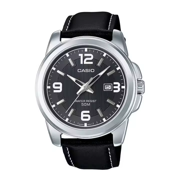 Reloj deportivo hombre CASIO MTP-1314L-8A dial 45mm resistente al agua 50m Correa de Cuero - 1