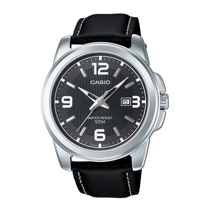 Reloj deportivo hombre CASIO MTP-1314L-8A dial 45mm resistente al agua 50m Correa de Cuero - 1
