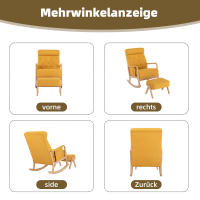 COOLMORE Salón Cómoda mecedora con reposapiés, mecedora de Hogar, mecedora de exterior, mecedora de Madera con Brazos, Silenciosa, manual, patio, mecedora recomendación - details 4