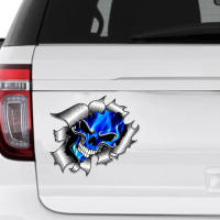 Pegatinas De Coche 3D Azules Con Calavera Para Body Auto Ventanas Parachoques Maletero Adornos Accesorios Impermeables Para Motocicleta - details 5