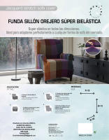 Almeritex Modelo Neuvo Funda superelástica 8 Colores, Para sofá , Silla,Chaise Longue Brazo Largo, y Orejero ,Transpirable, cómoda y Duradera, fácil de Instalar, Dimensiones - details 3
