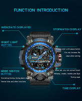 Reloj Deportivo De Moda SANDA 3133 Para Hombres Resistente Al Choque Y Al Agua 50M Reloj De Pulsera Cuarzo Militar Digital Con Pantalla LED Y Chronógrafo - details 9