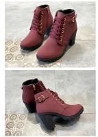 Botas De Tacón Alto Para Mujer Primavera Invierno Calidad Superior Con Cordones Moda Europea Zapatos De Mujer PU Botas Con Plataforma Entrega Rápida - details 12