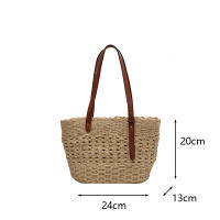 Bolso De Hombro Para Mujer Casual De Rotura Gran Capacidad Tejido De Paja De Verano Bolso De Playa Bolso De Viaje Para Dama - details 20