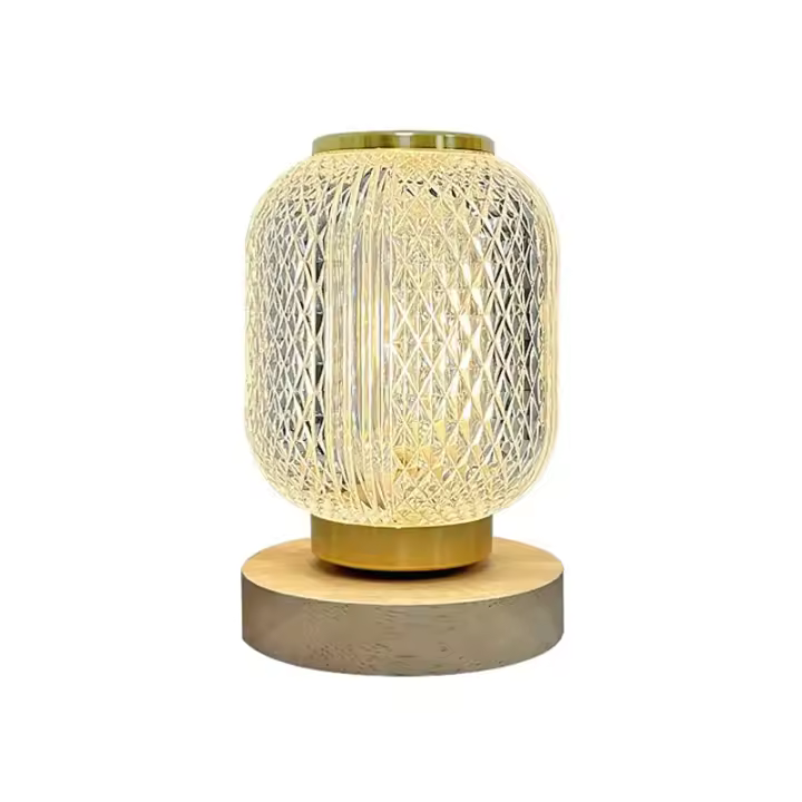 Lámpara De Mesa LED Moderna Con Cristal Batería USB Iluminación Interior Luz Nocturna Para Dormitorio Y Sala De Estar Decoración De Puerta De Cama - 1