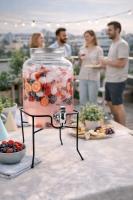 Jocca Dispensador de Bebidas de Vidrio con Soporte Metálico, Grifo Antigoteo y Diseño Ideal para Fiestas y Eventos - details 0