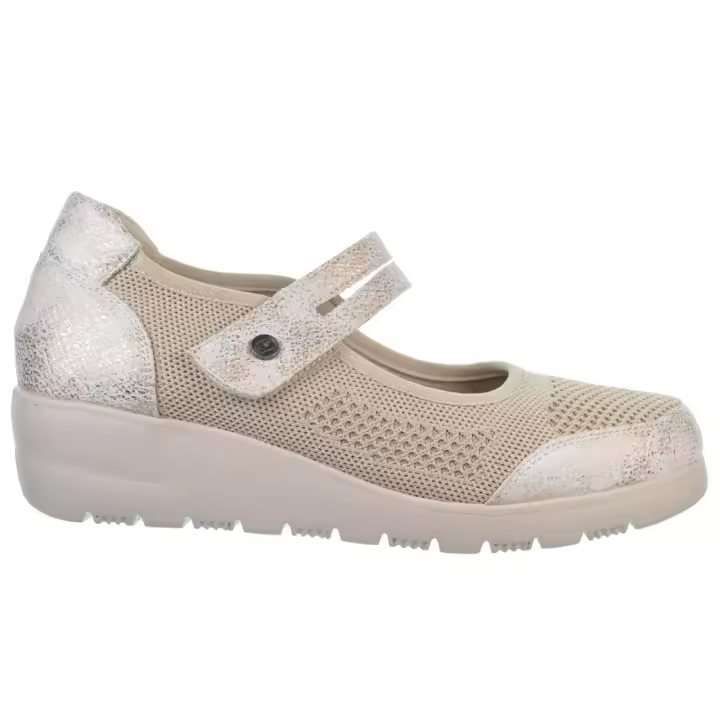 30s Treintas 4351 Zapato Confort Textil Velcro Cuña Mujer - 1