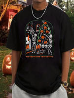 Camiseta De Hombre Estilo Halloween Pequeño Calabaza Fuego Verano Cómoda Casual Cuello Redondo Manga Corta Impresión Estilo - details 0
