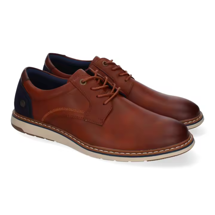 Zapatos casual cómodos para hombre color marrón cuero VRA-79 - 1