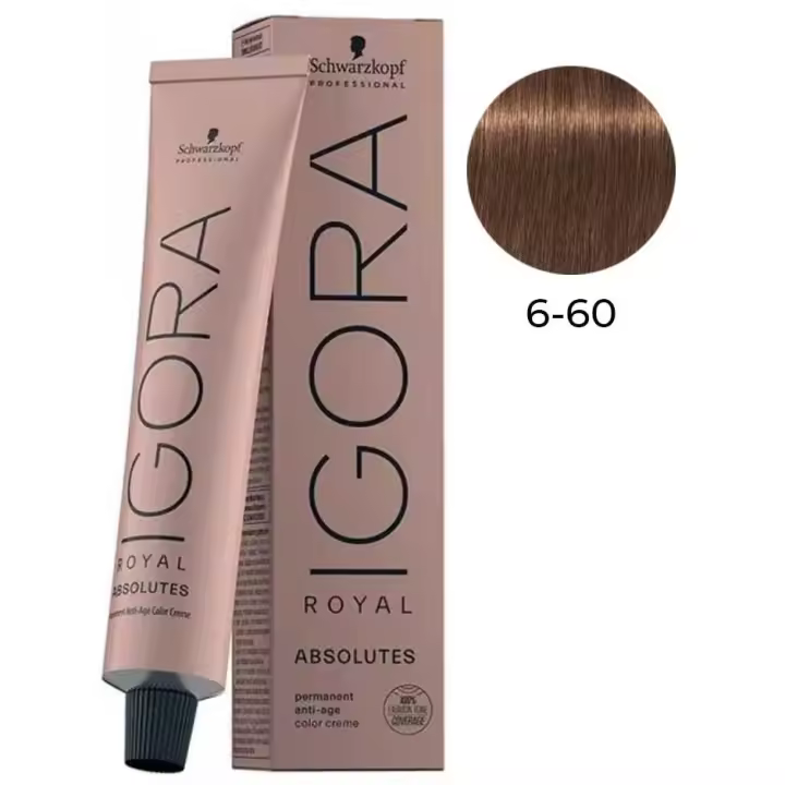Tinte Igora Royal Absolut / Schwarzkopf - 6.60 Rubio Oscuro Chocolate Natural - 1