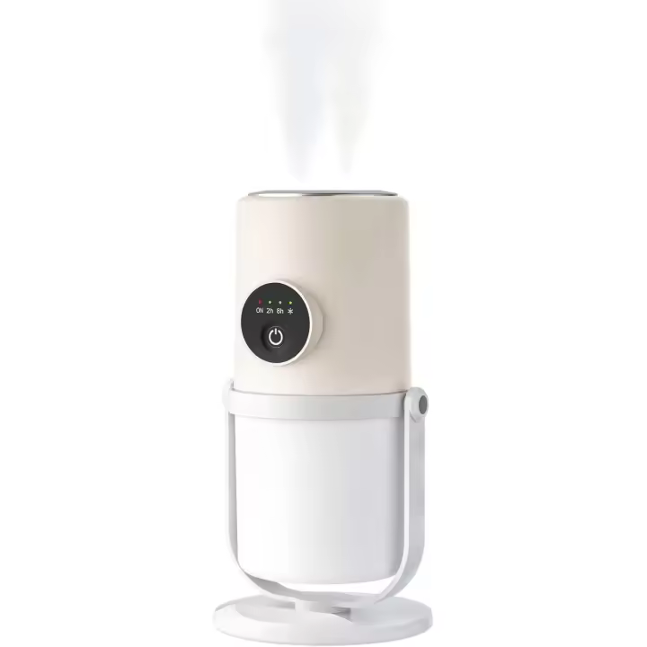 Pequeño Humidificador portátil - Humidificador de niebla fría con soporte giratorio de 360 °, luz nocturna de calentamiento de atenuación gradual, función de cronómetro de 2 / 8 horas, mini Humidificador para dormitorios, plantas, oficinas y automóviles - 1