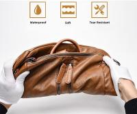 Mochilas antirobo para Mujer, mochilas escolares marrones para estudiantes, mochilas de viaje Grande de cuero para portáthil vintage impermeable para adolescentes - details 7