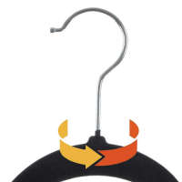 RUHHY Perchas terciopelo antideslizantes  perchas resistentes de terciopelo  perchas ropa  perchas 45 cm x 23 cm  perchas ropa  ganchos para colgar ropa  perchas negras - details 3