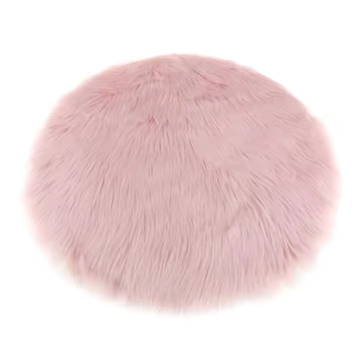 Alfombra De Cuero De Oveja Sintético Redonda Con Pelo Grueso Lavable En Máquina Decoración Hogar Moderna Suave Y Estilosa Para Sala De Estar Alfombra Antideslizante Para Bebés Y Niños - 1