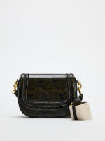 Bolso De Cruz Con Tapa De Flip Y Hebilla Magnética Y Estampado Decorativo De Serpiente Para Mujer Material De Cuero Sintético Y Lona Interior - details 1