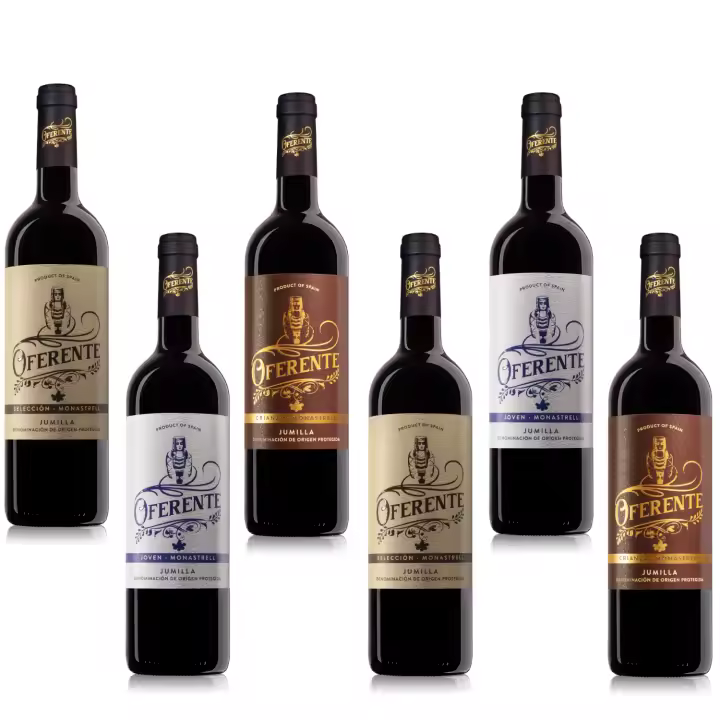 OFERENTE - Vino Tinto Crianza, Selección y Joven Santiago Apostol - Vino Tinto D.O Jumilla -Caja de Vino Tinto Crianza, Selección y Joven - Vino Tinto Premium - Pack de Vinos Crianza, Selección Joven - Vino Tinto de Calidad - 6 Unidades de 750 ml - 1