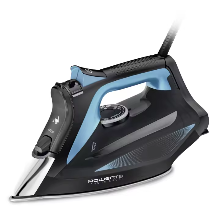 Rowenta Focus Excel, plancha de vapor DW5310 azul metalizado y negro, 2700 W, golpe de vapor de 180 g/minuto - 1
