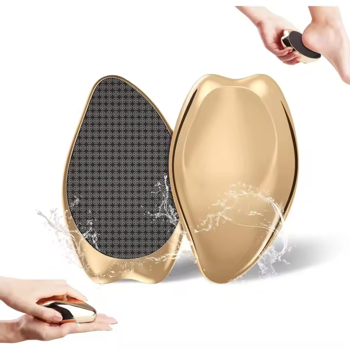 Lima de pie de vidrio Nano, removedor de callos de piel dura, herramienta de pedicura para el cuidado de la belleza del pie, dorado - 1