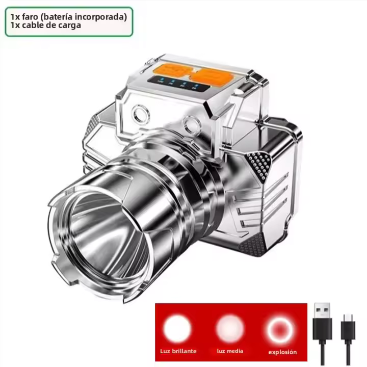Linterna Frontal LED Recargable Con Sensor De Movimiento Para Camping Y Pesca Luz De Banda Potente Impermeable 3 Modos De Iluminación 5 Estilos - 1