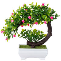 Planta Artificial De Bonsái En Vaso Flores Falsas Ornamento De Mesa Material Plástico Estilo De Planta Bonsái - details 2