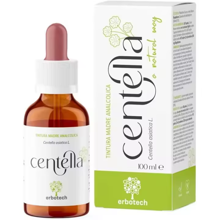 Erbotech, Teñido Madre de Centella, 100ml, Suplementos Alimenticio, Extra Gólico Vegetal, Tintura Madre en Gotas, Vegano y Sin GMO, Made in Italy - 1
