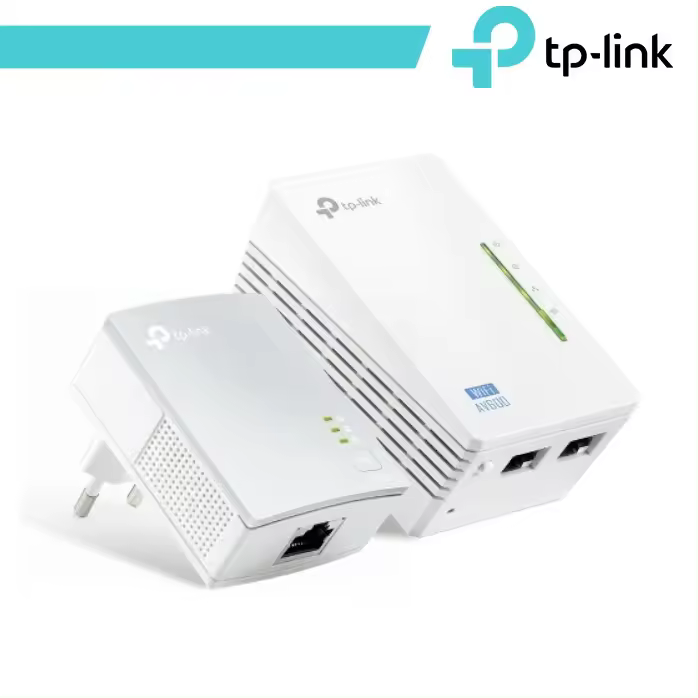 Kit 2 Powerline WiFi 2,4 GHz AV600 2 + 1 Puertos LAN TL-WPA4220 - 1