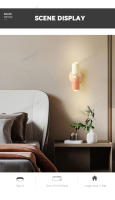 Lámpara De Pared Moderna Nórdica Para Sala De Estar Dormitorio Y Niños Iluminación Básica E27 Decoración De Hogar Beige Negro Azul Gris Verde Rosa Rojo Blanco Amarillo - details 12