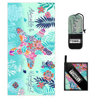 Toalla de playa para vacaciones, natación y surf, súper absorbente, de secado rápido, de microfibra estampada. - details 6
