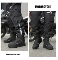 Botas De Motocicleta Para Mujer En Cuero Negro Resistente Al Agua Con Cordones Rápidos Botines De Motocross Para Hombres - details 23