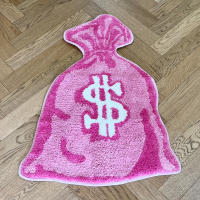 Alfombra Antideslizante Rosa Para Dormitorio Y Sala De Estar En Forma De Billetera Tejida a Mano Decoración De Entrada Para El Hogar Material Poliéster Lavable Mecánicamente - details 2
