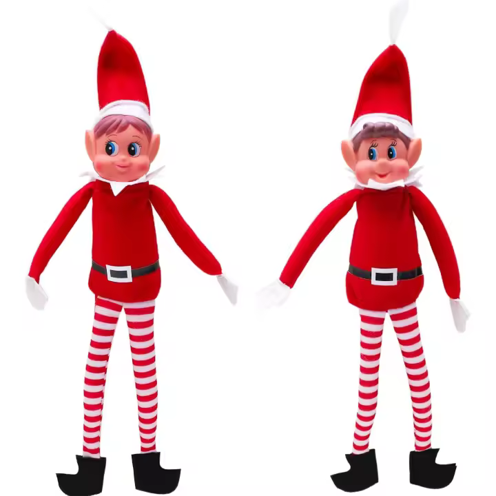 Colorbaby Elves Behavin Badly - Juego de 2 Peluches 30cm de Elfo y Elfa Con Cuerpo Suave y Cabeza de Vinilo para Niños - Regalo de Navidad - 1