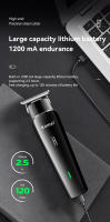 Cortador De Pelo Profesional Kemei KM-1115 Para Hombres Carga Rápida Trimmer De Cabello Sin Cable Motor Rotativo Acero Inoxidable Menos De 0.5mm - details 5