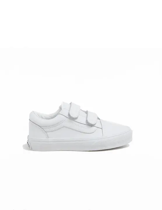 Zapatilla Vans TD Old Skool V Leather Mono Blanco - 1